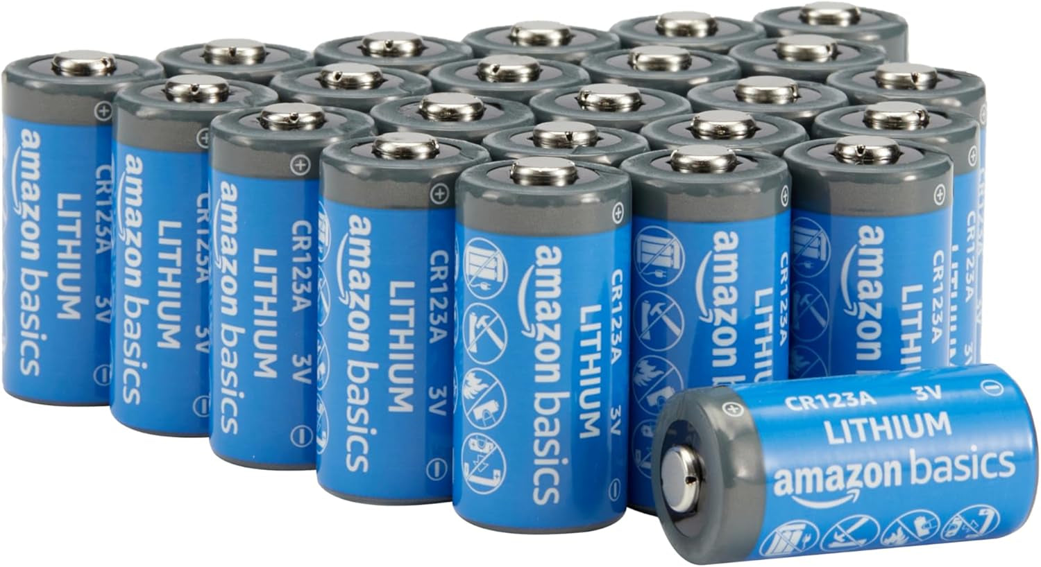 Amazon Basics 6-Pack Non-Rechargeable CR123A Lithium Batteries, 3 Volt, up to 10-Year Shelf Life